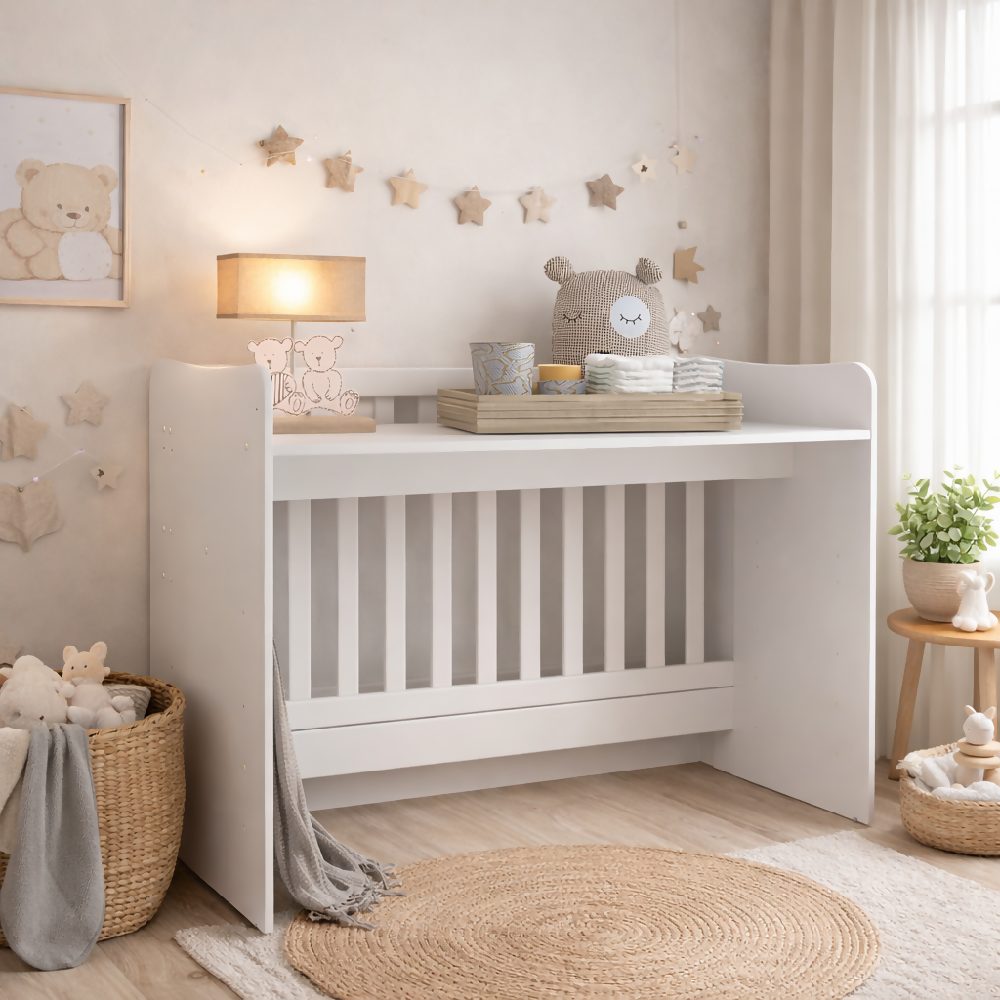 Cuna Bebe Blanca Convertible 4 En 1