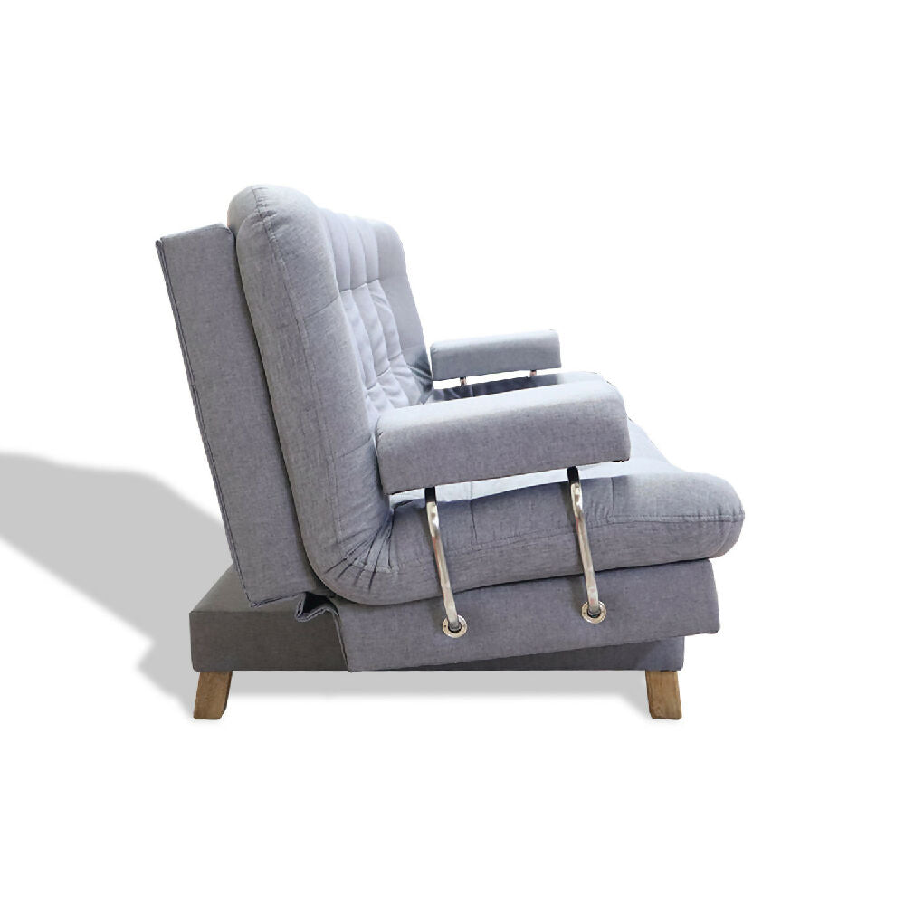 Sofacama Brunner 3 Posiciones Con Brazos extraíbles Gris + Cojines Decorativos