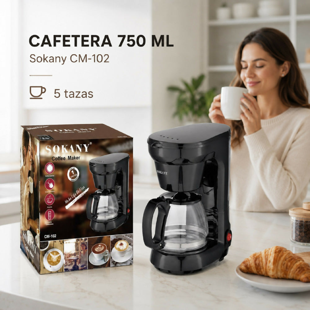 Cafetera Electrica Anti Goteo 750 ML T2-346 Maquina De Cafe