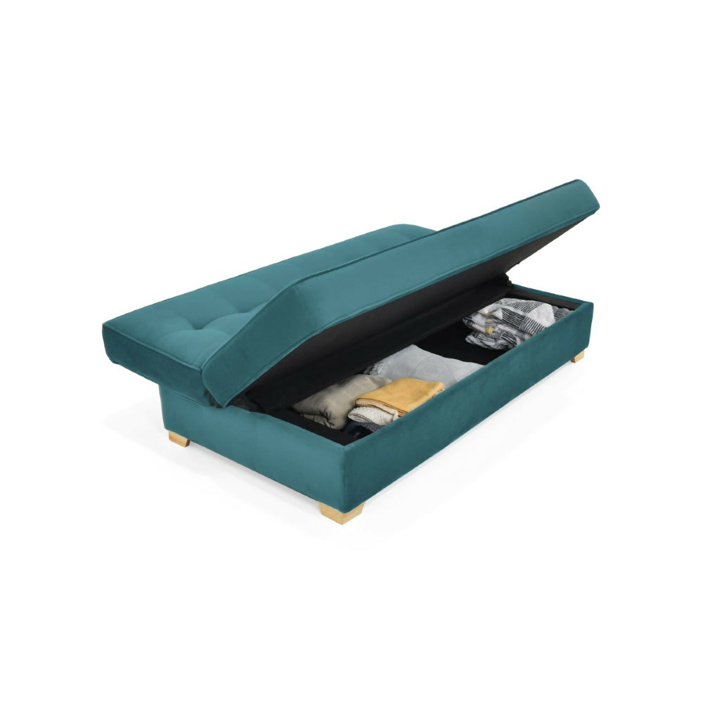 Sofa Cama Cambridge 185x90x90 Con Baul Tela Petroleo
