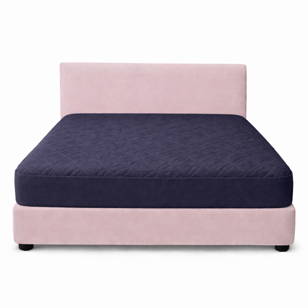 Protector colchon doble acolchado azul 140x190cm