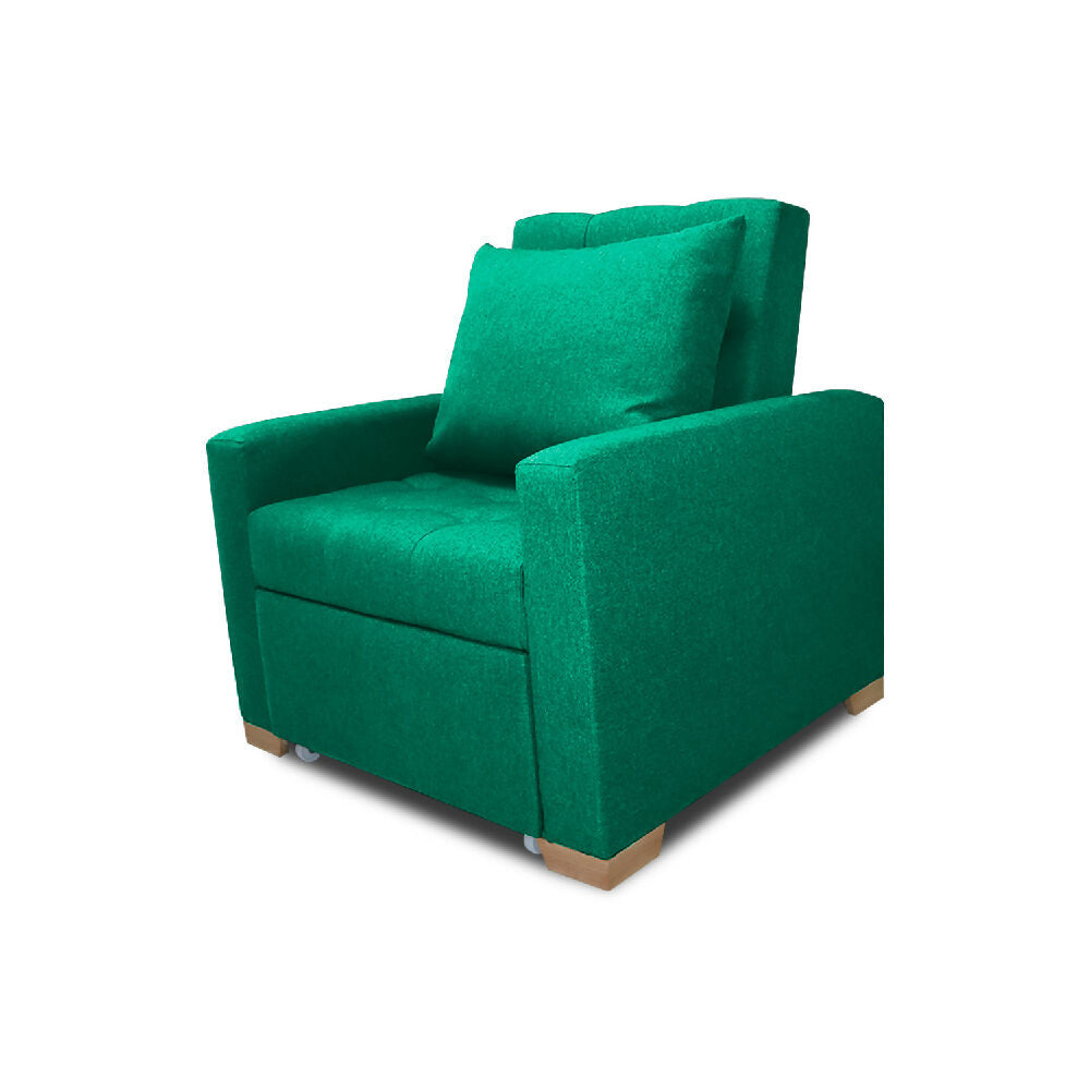 Sofá Cama Unipersonal Sabathy Tela Lino 95X90X94Cm Verde