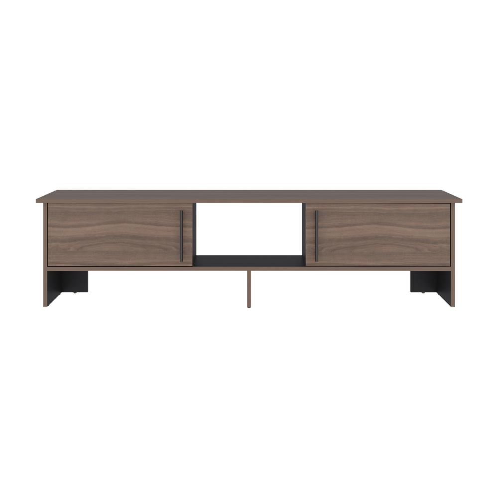 Mesa Para Tv Dago, Avellana y Wengue, Para Televisor de Hasta 65 Pulgadas con dos puertas