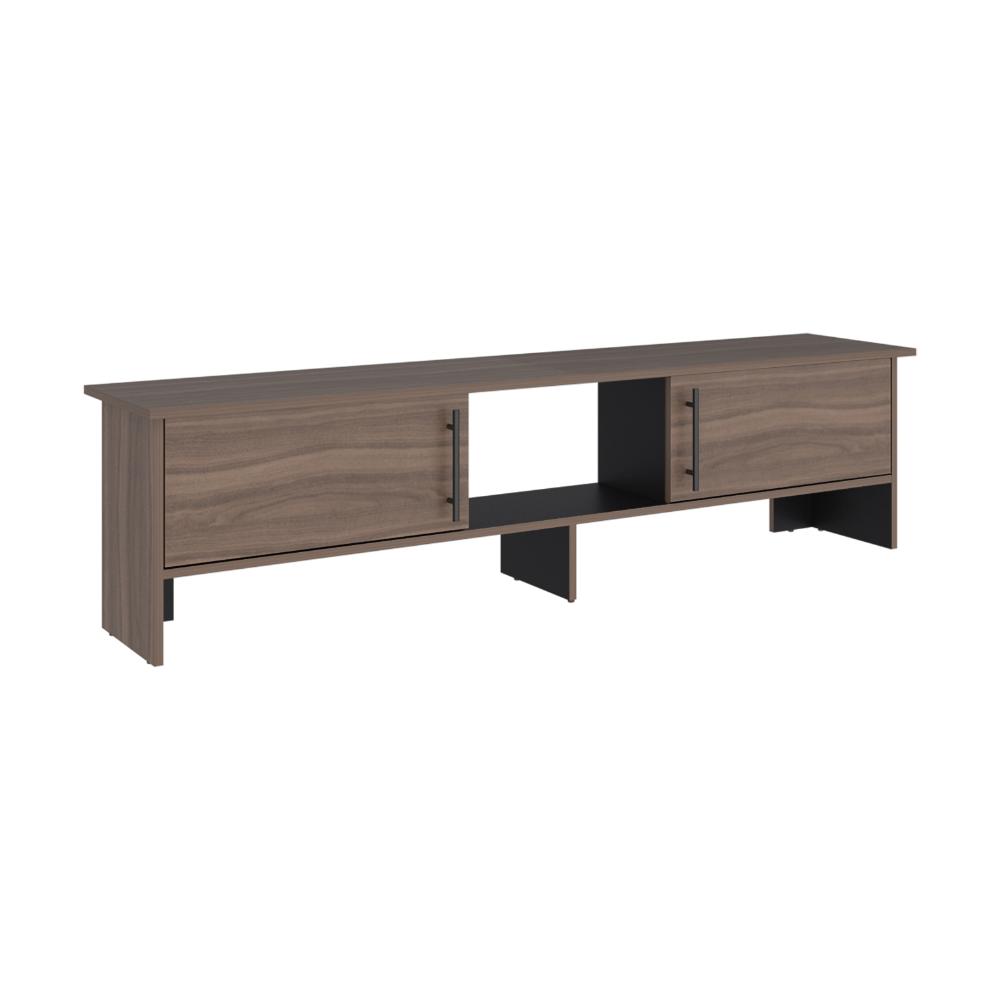 Mesa Para Tv Dago, Avellana y Wengue, Para Televisor de Hasta 65 Pulgadas con dos puertas