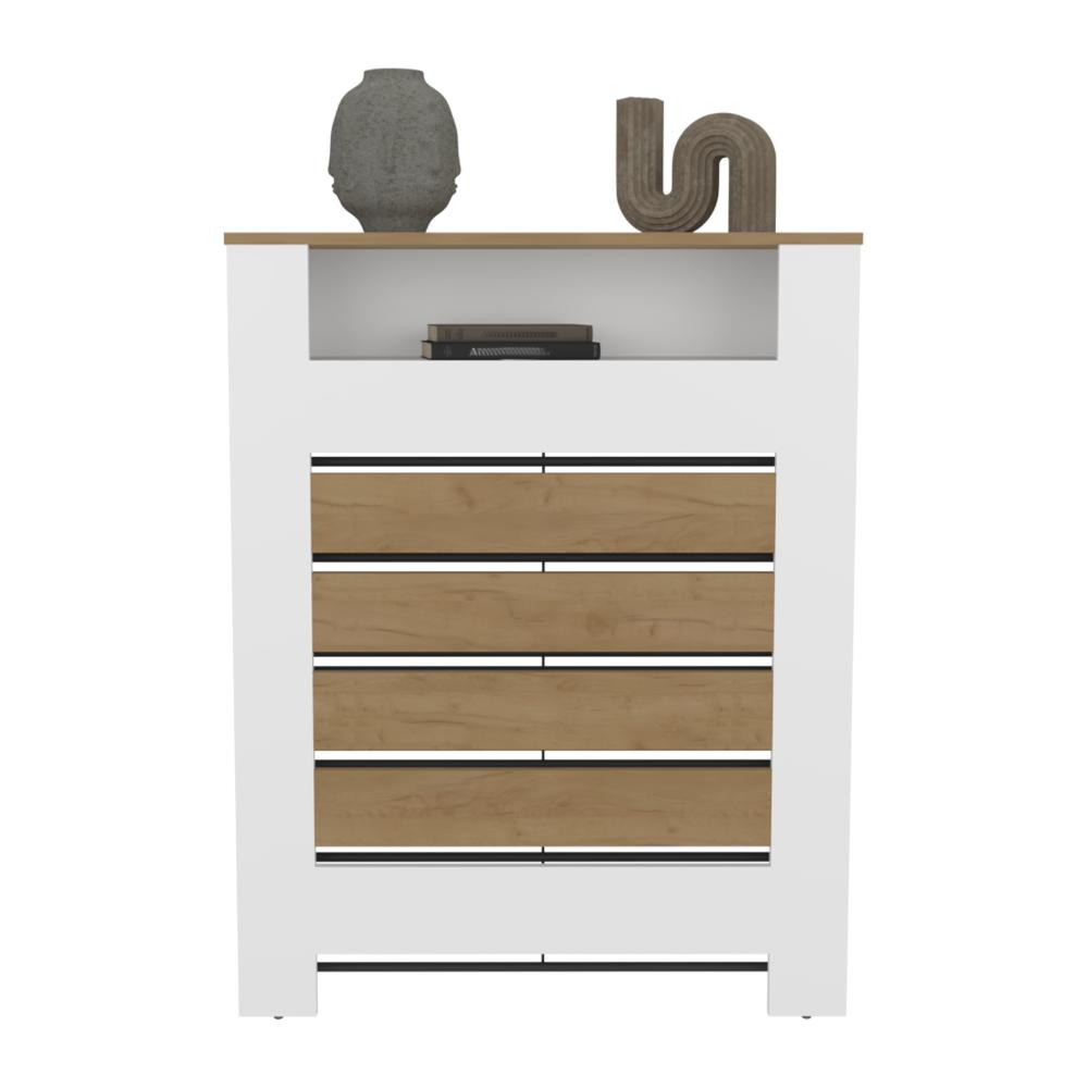 Cubierta para Radiador Mistral, Blanco Duqueza y Fresno Europeo, cuenta con espacio para colocar objetos decorativos ZF