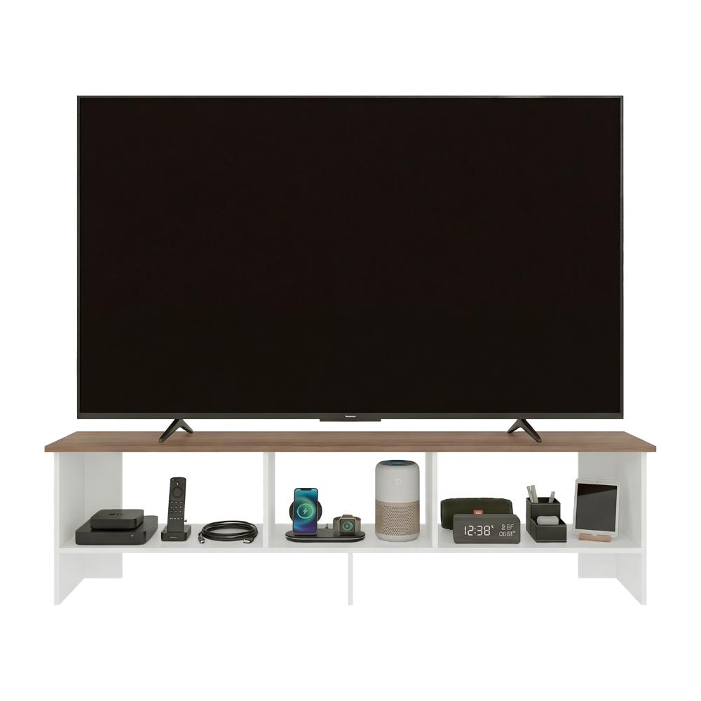 Mesa Para Tv Belga, Kronos Blanco y Kronos Fresno, Para Televisor Hasta 65" ZF