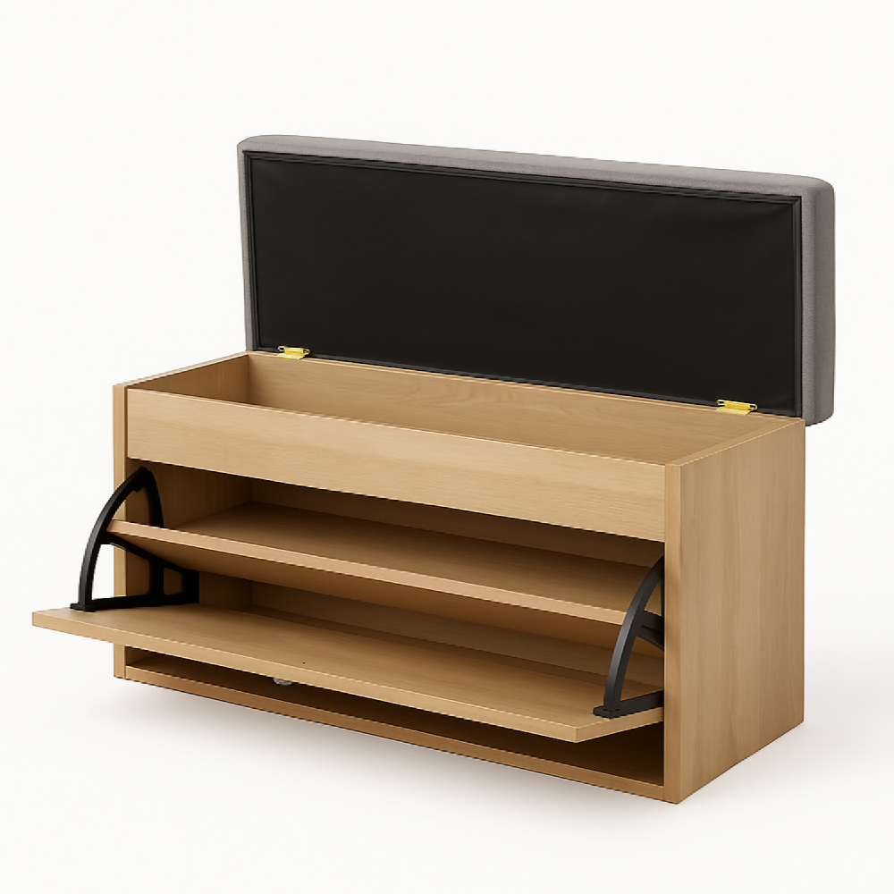 Organizador Zapatero Abatible - Baúl 47x80x30cm Gris Beige