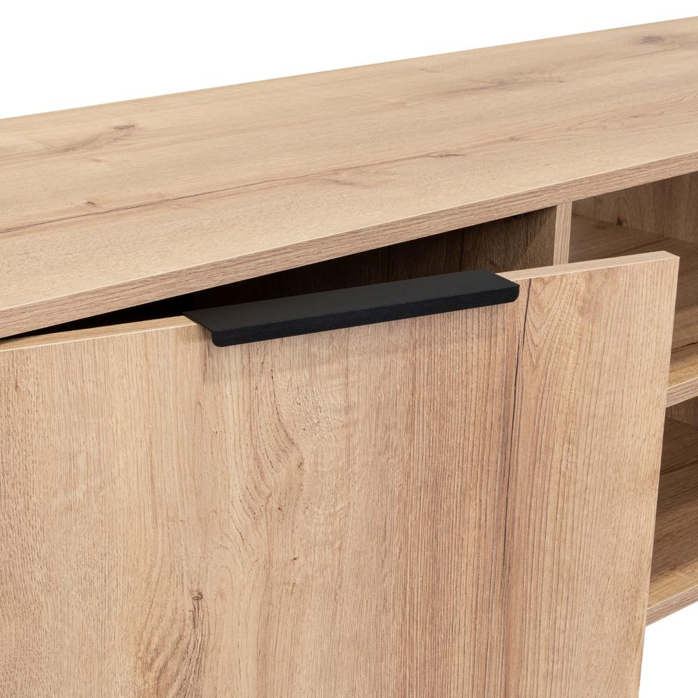 Mesa para TV Ali, Café Claro y Wengue, con Espacio para Televisor de 65 Pulgadas