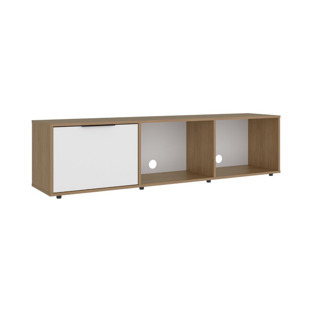 Mesa para TV Dorne, Kronos Fresno y Kronos Blanco, con Puerta Abatible, para Televisor hasta 65" ZF