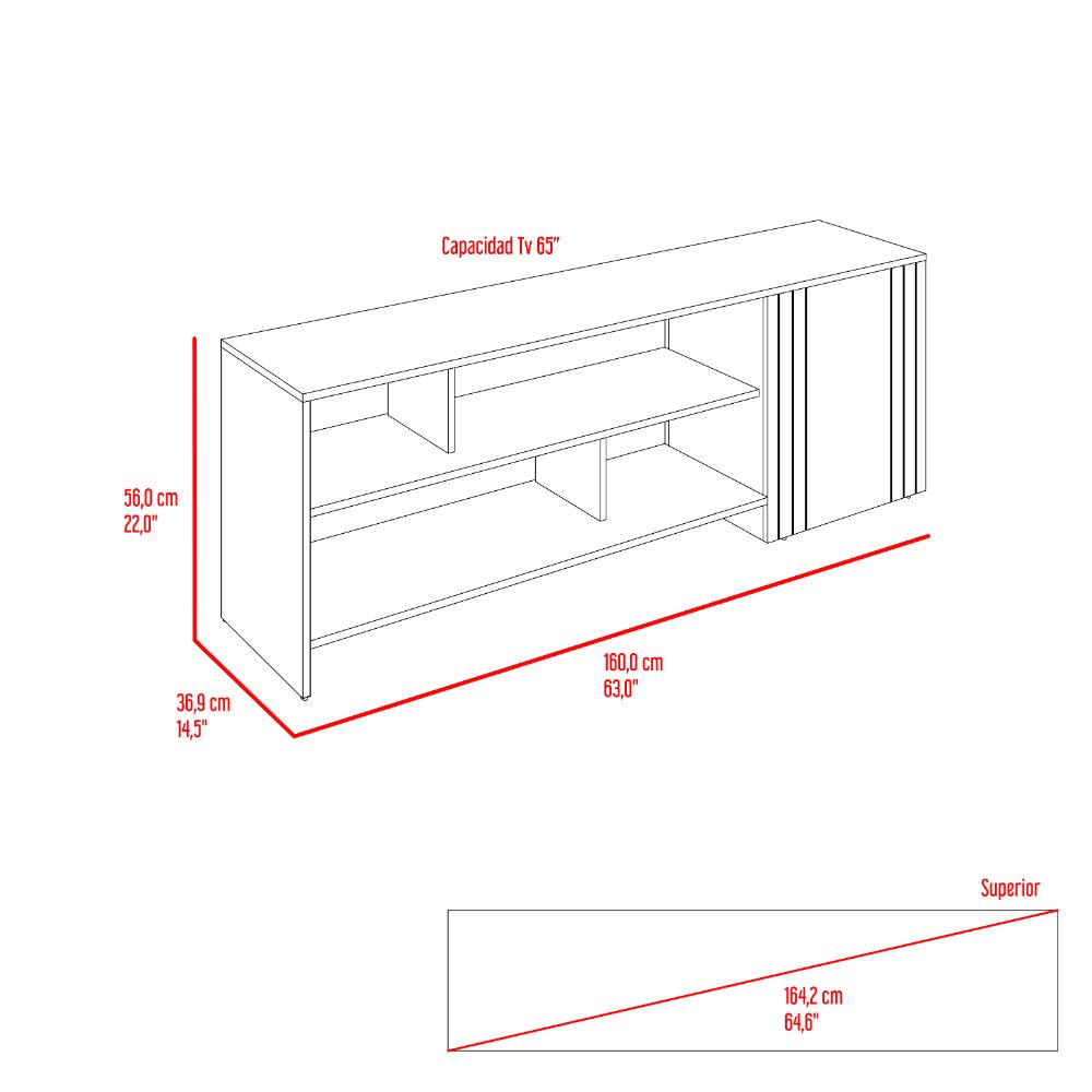 Mesa para TV Arion, Fresno Europeo y Capri, para Televisor Máximo 65"