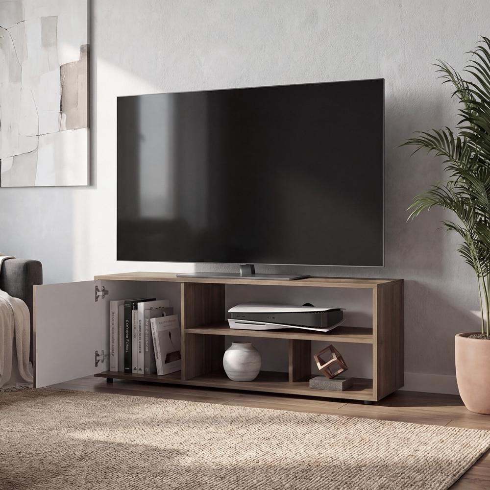 Mesa para TV Noah, Castaño y Blanco, para TV de hasta 55 Pulgadas
