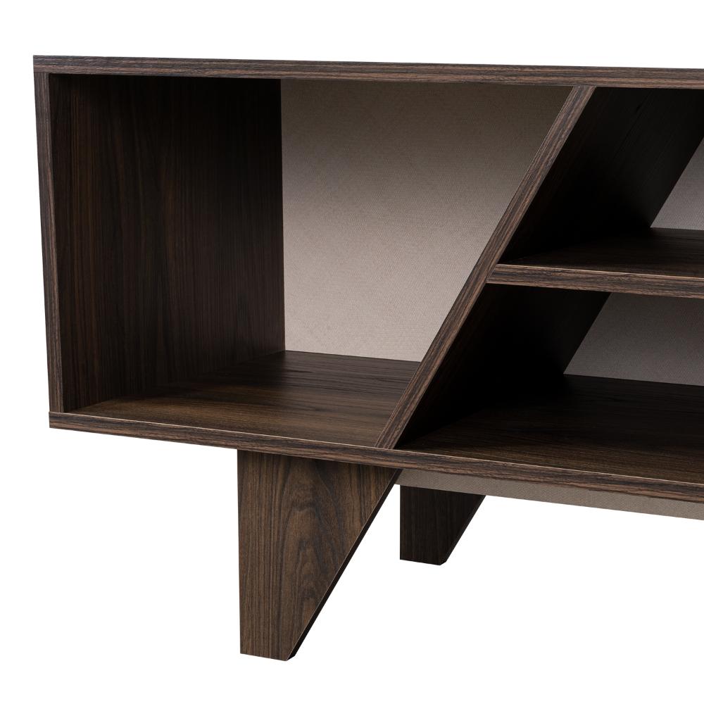 Mesa para TV Pisa, Nogal Europeo y Toquilla, para televisor máximo 65"