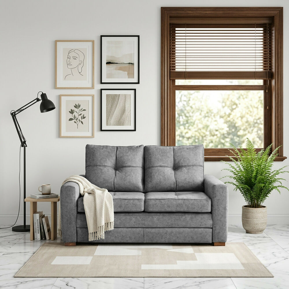Sofá Cama Doha 150x92x87 Tela Gris