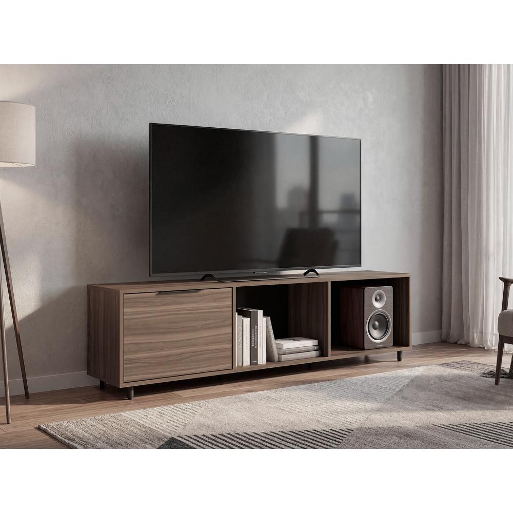 Mesa para TV Dorne, Avellana, con Puerta Abatible, para Televisor hasta 65"