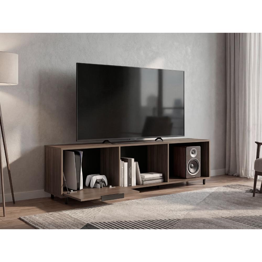 Mesa para TV Dorne, Avellana, con Puerta Abatible, para Televisor hasta 65"