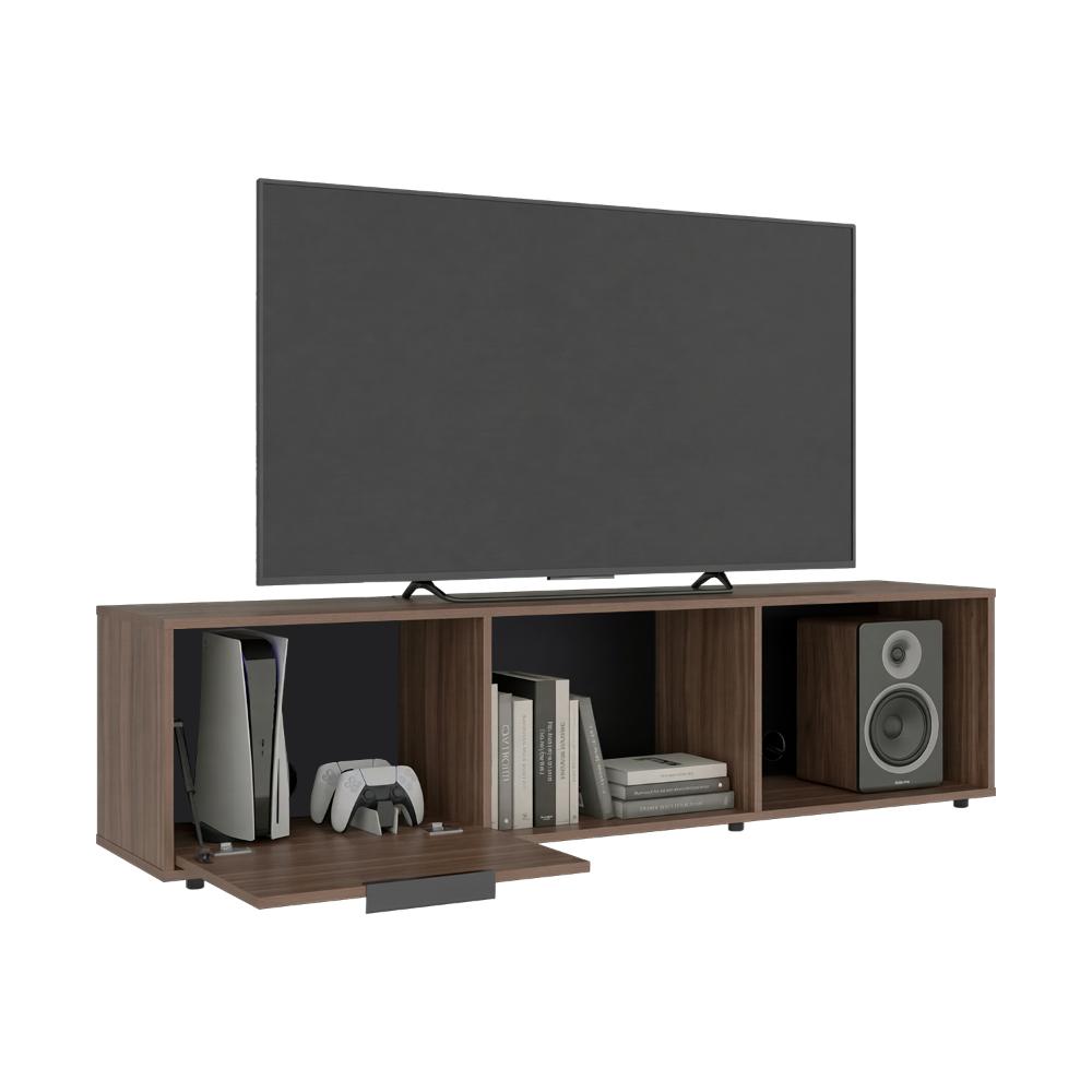 Mesa para TV Dorne, Avellana, con Puerta Abatible, para Televisor hasta 65"