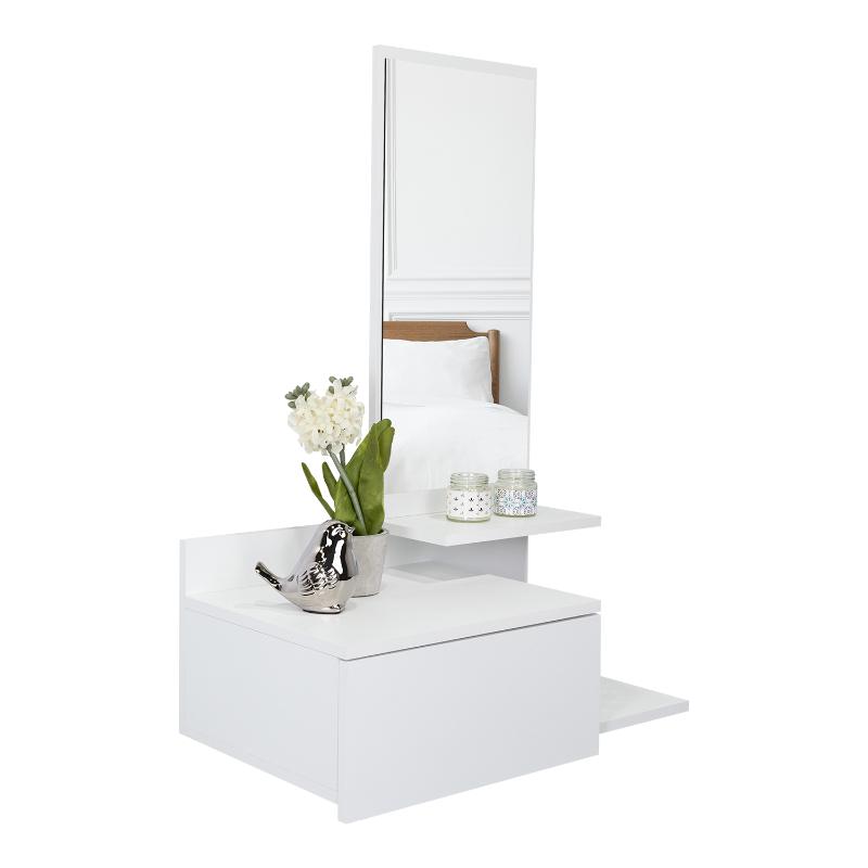 Mesa Flotante Recibidor Viena, Blanco, con un Cajón