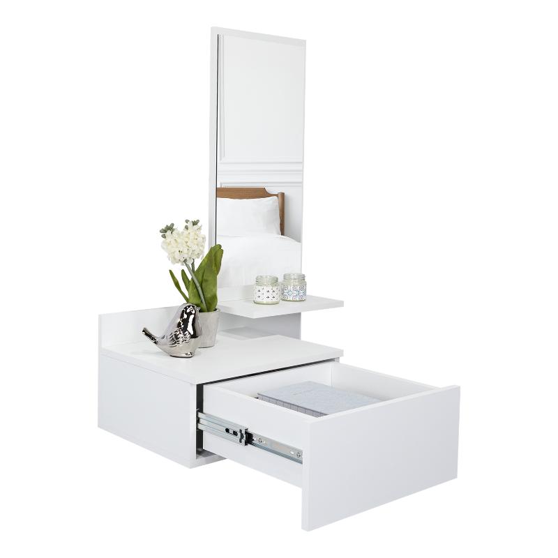 Mesa Flotante Recibidor Viena, Blanco, con un Cajón
