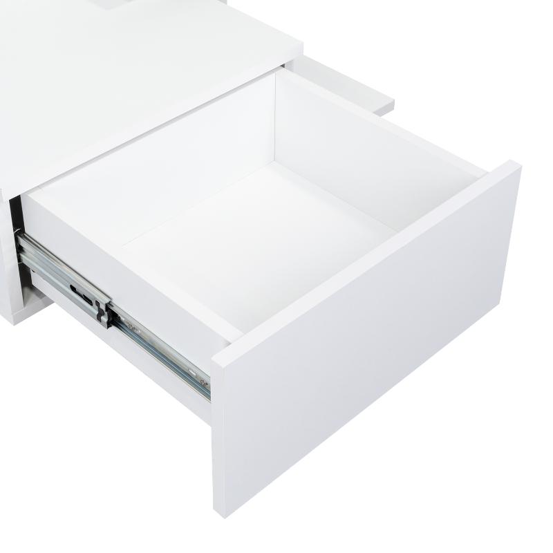 Mesa Flotante Recibidor Viena, Blanco, con un Cajón