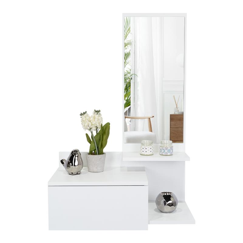 Mesa Flotante Recibidor Viena, Blanco, con un Cajón