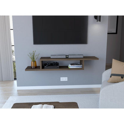 Mesa Para Tv Flotante Dilix, Nogal, con superficie para objetos decorativos