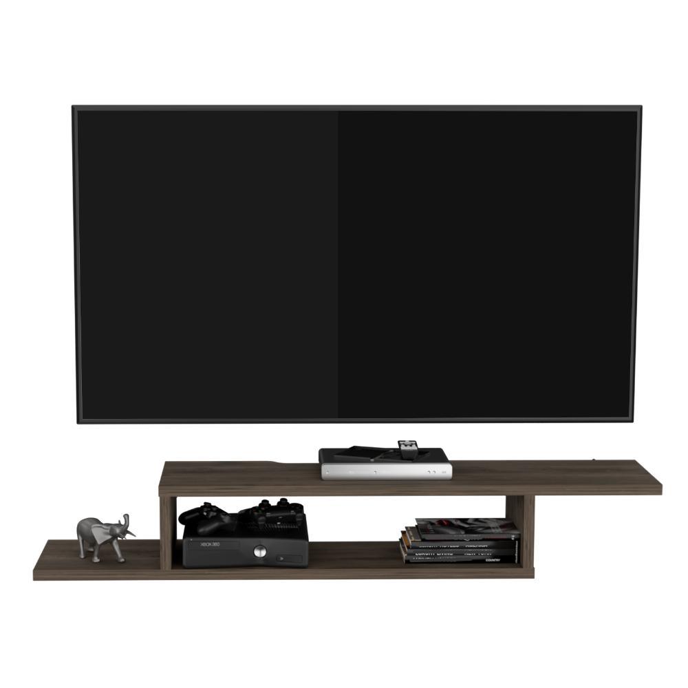 Mesa Para Tv Flotante Dilix, Nogal, con superficie para objetos decorativos