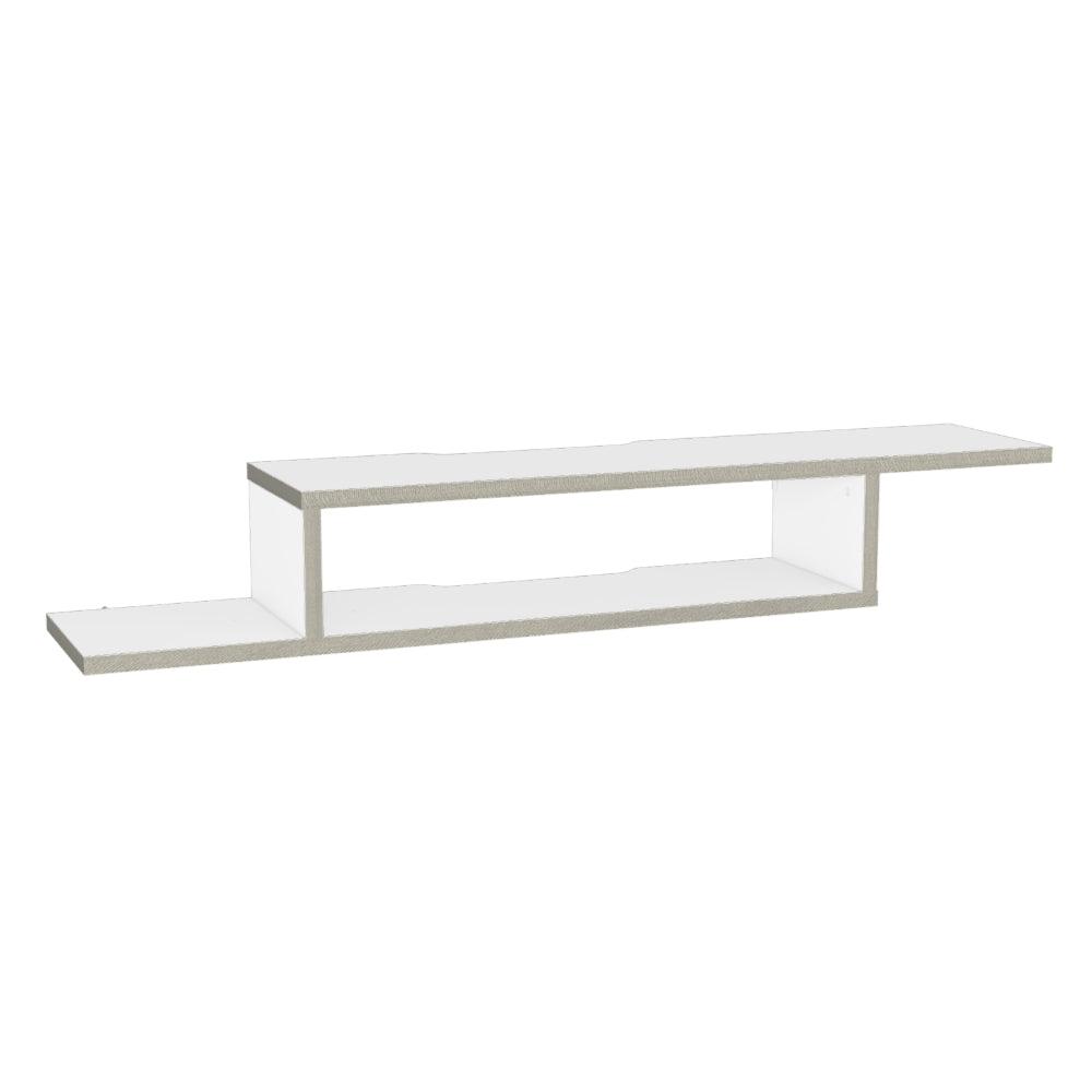 Mesa Para Tv Flotante Dilix, Blanco Nevado, con superficie para objetos decorativos