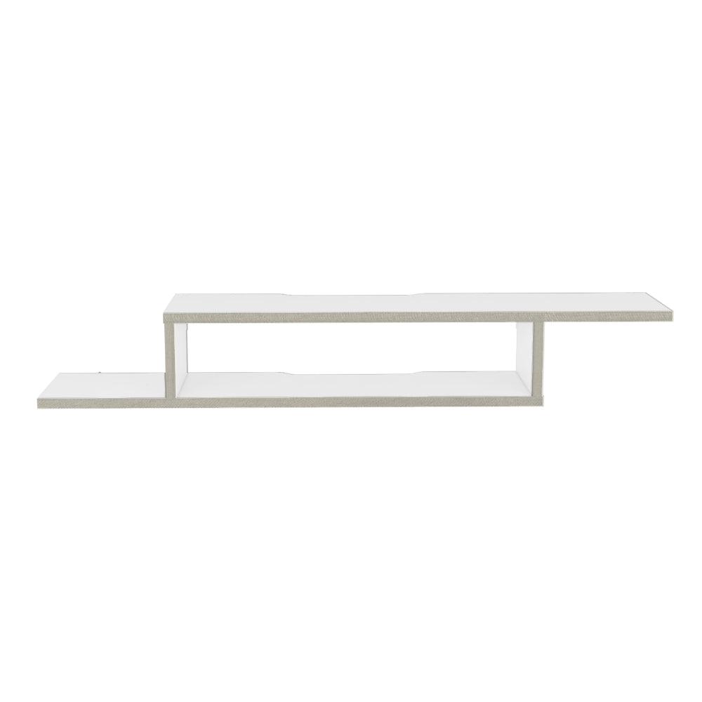 Mesa Para Tv Flotante Dilix, Blanco Nevado, con superficie para objetos decorativos