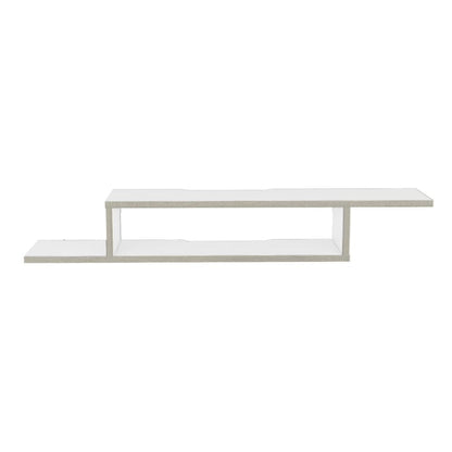 Mesa Para Tv Flotante Dilix, Blanco Nevado, con superficie para objetos decorativos