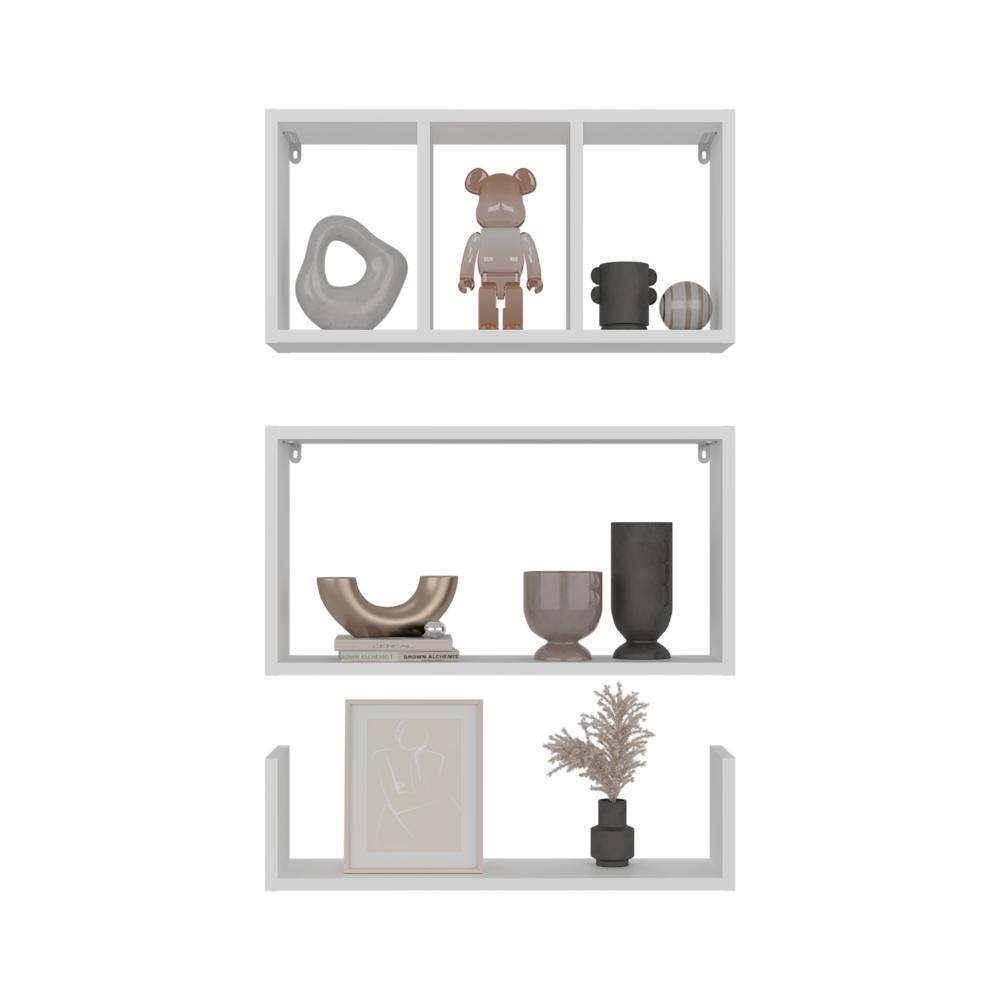 Repisa Trego, Blanco Duqueza, con Espacio para Ubicar Objetos Decorativos ZF
