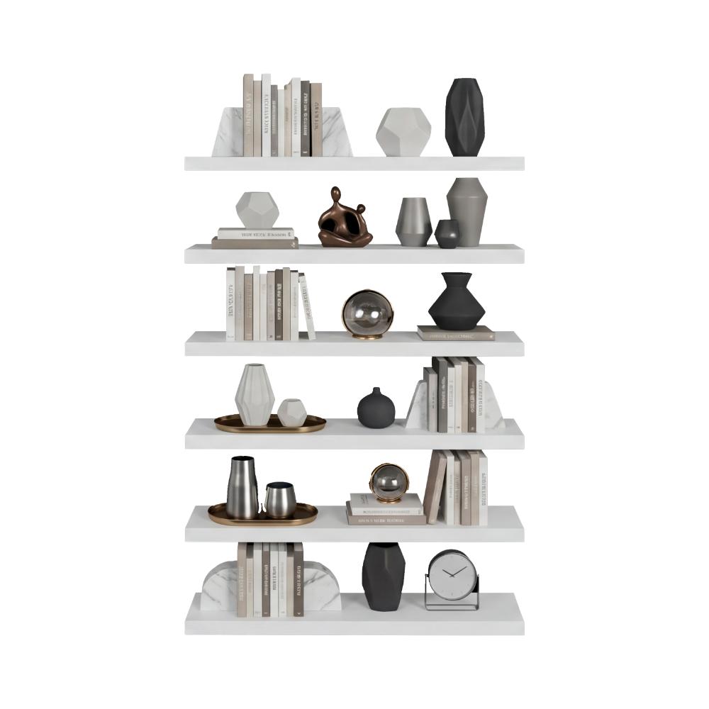 Repisa Flotante Aura X2, Kronos Blanco, con Diseño Minimalista ZF