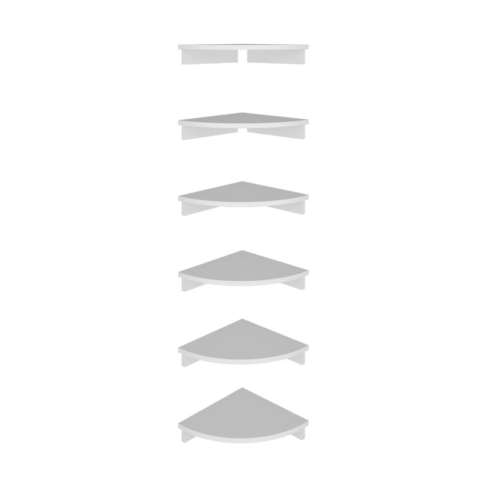 Set de 2 Repisas Esquineras Flotantes Shelf, Kronos Blanco, con Espacio para Colocar Objetos Decorativos ZF