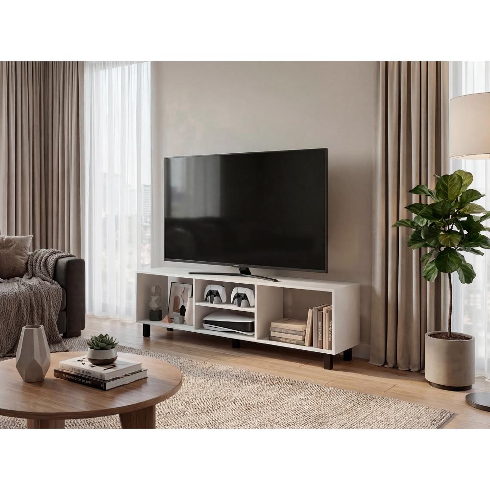 Mesa para TV Túnez Plus, Blanco, hasta 70" Pulgadas ZF