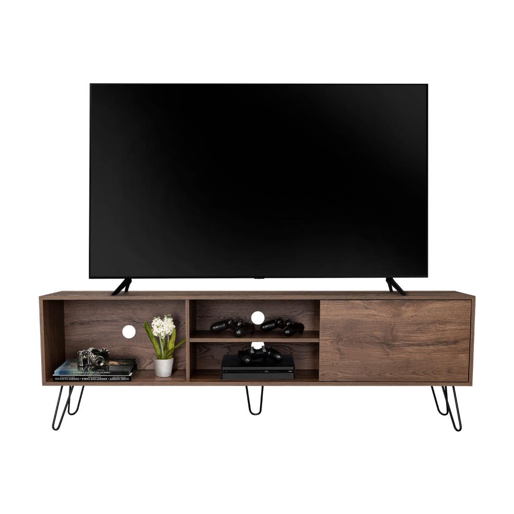 Mesa para TV Rony, Nogal, con Espacio para Televisor de hasta 75 Pulgadas