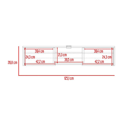 Mesa Para Tv Flotante Gleid, Blanco, con Dos Puertas Abatibles