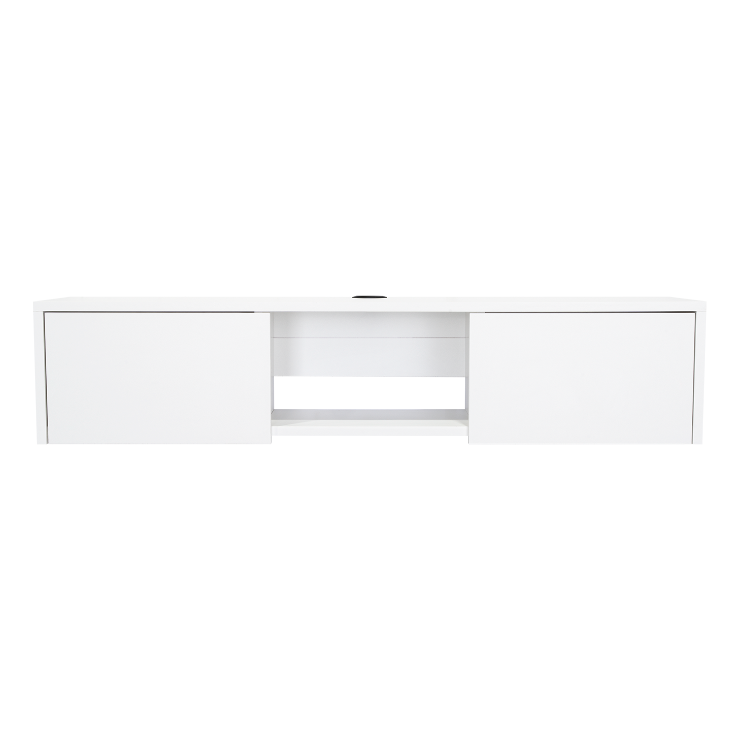 Mesa Para Tv Flotante Gleid, Blanco, con Dos Puertas Abatibles