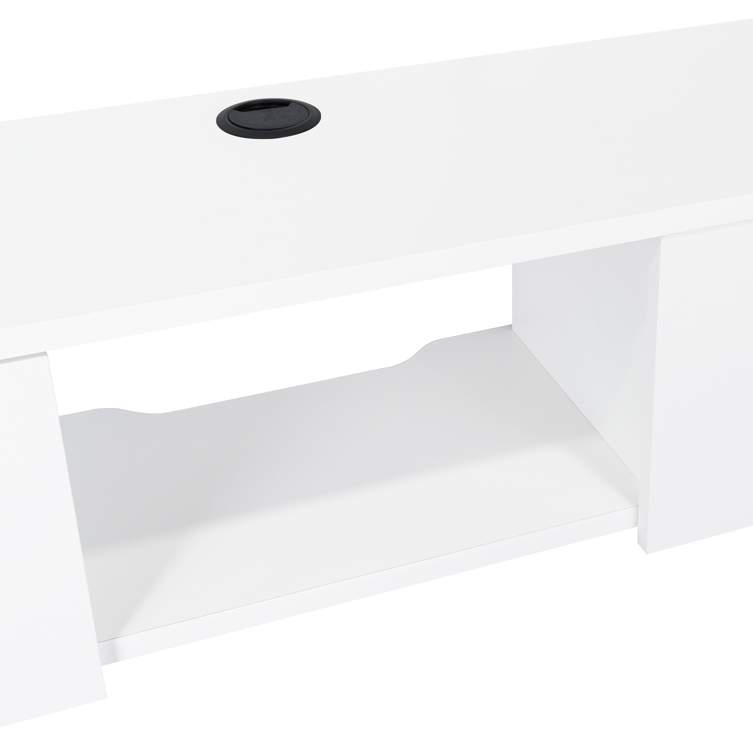 Mesa Para Tv Flotante Gleid, Blanco, con Dos Puertas Abatibles