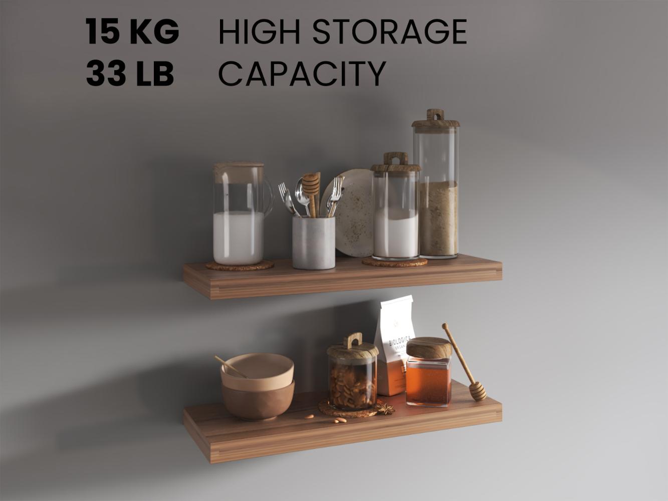 Repisa Flotante Maca X2, Café Espresso, con espacio para ubicar objetos ZF