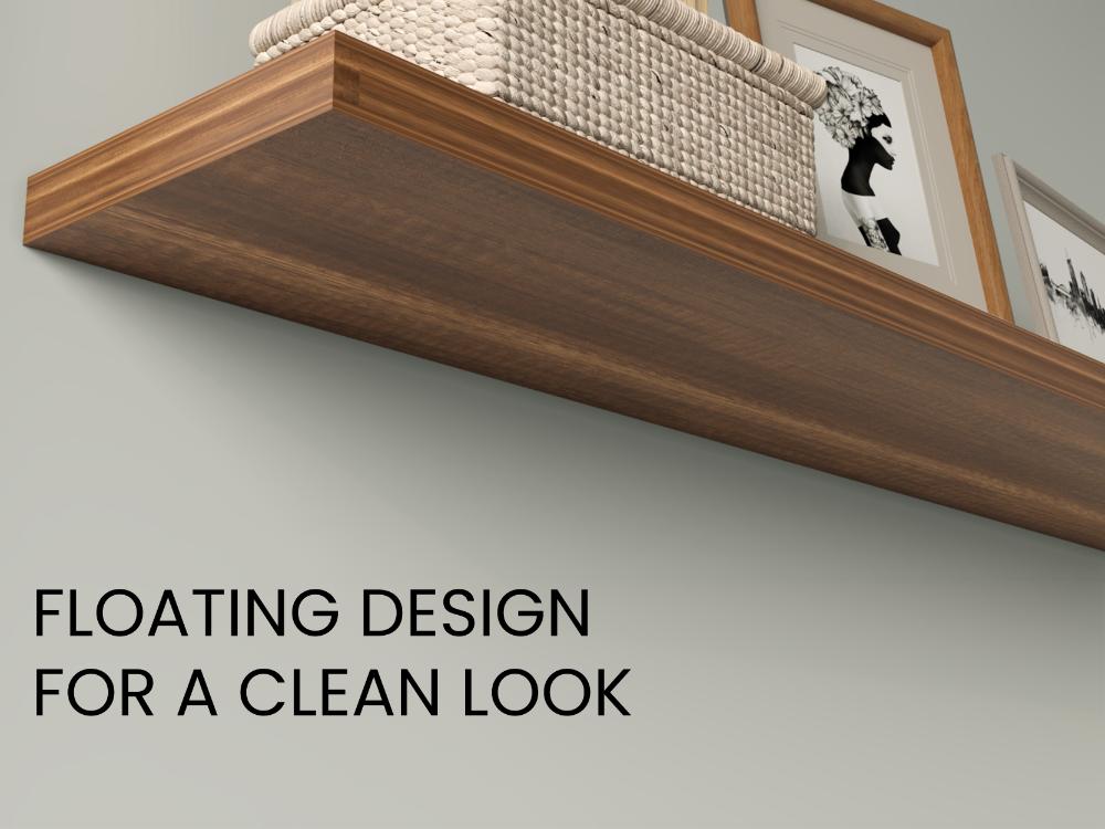 Repisa Flotante Shelf 120, Cobre, con espacio para colocar objetos decorativos X2 unidades ZF