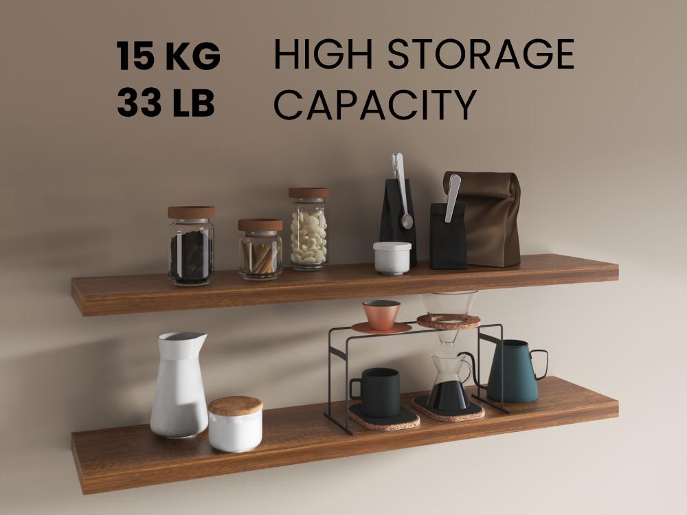 Repisa Flotante Shelf 120, Cobre, con espacio para colocar objetos decorativos X2 unidades ZF