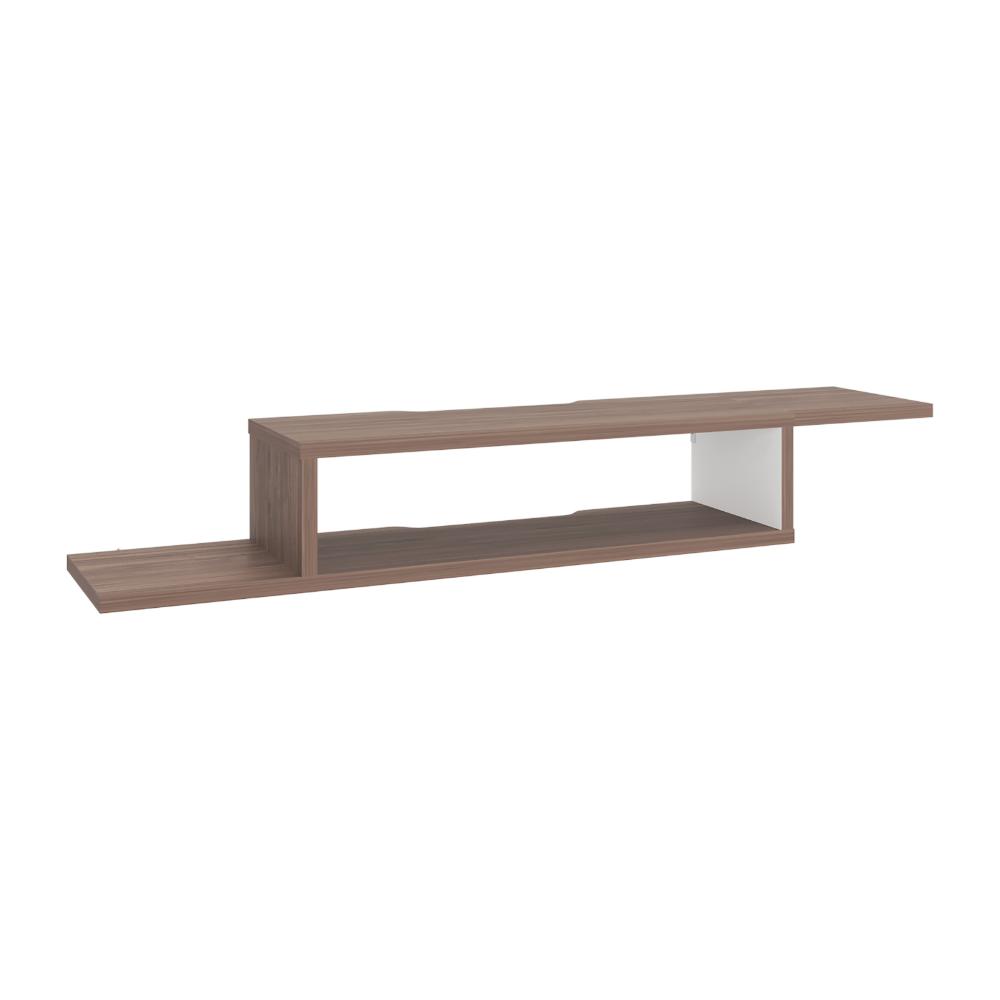 Mesa Para Tv Flotante Dilix, Castaño y Blanco, con superficie para objetos decorativos