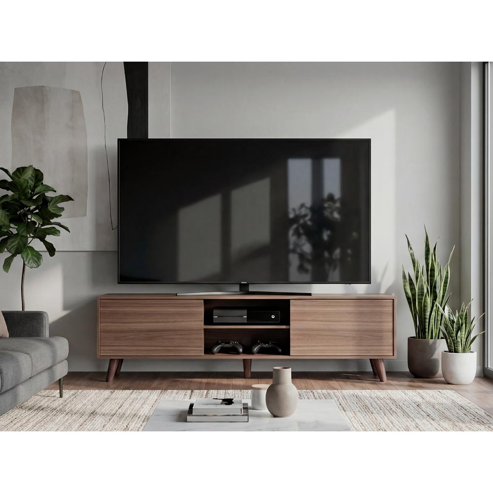 Mesa para TV Telmo, Avellana, con Espacio para TV hasta de 80 Pulgadas