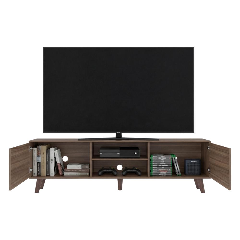 Mesa para TV Telmo, Avellana, con Espacio para TV hasta de 80 Pulgadas