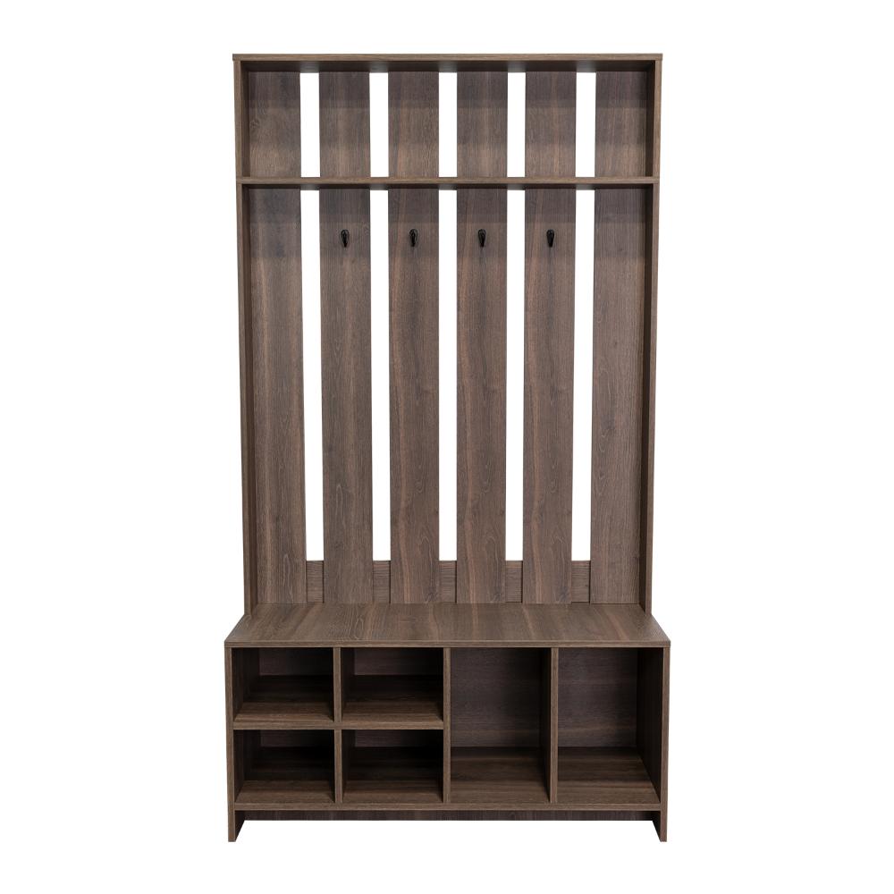 Mueble Auxiliar Zapatero Ascher, Avellana, Ideal Para Ubicar Bolsos Entre Otros