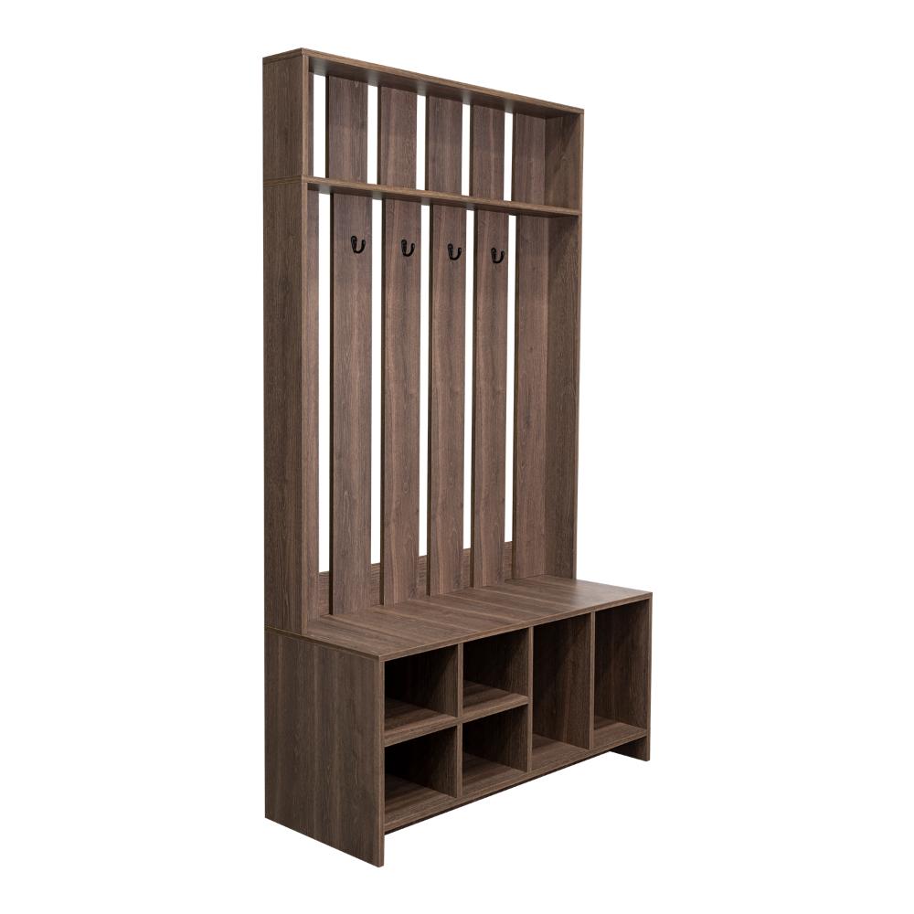 Mueble Auxiliar Zapatero Ascher, Avellana, Ideal Para Ubicar Bolsos Entre Otros