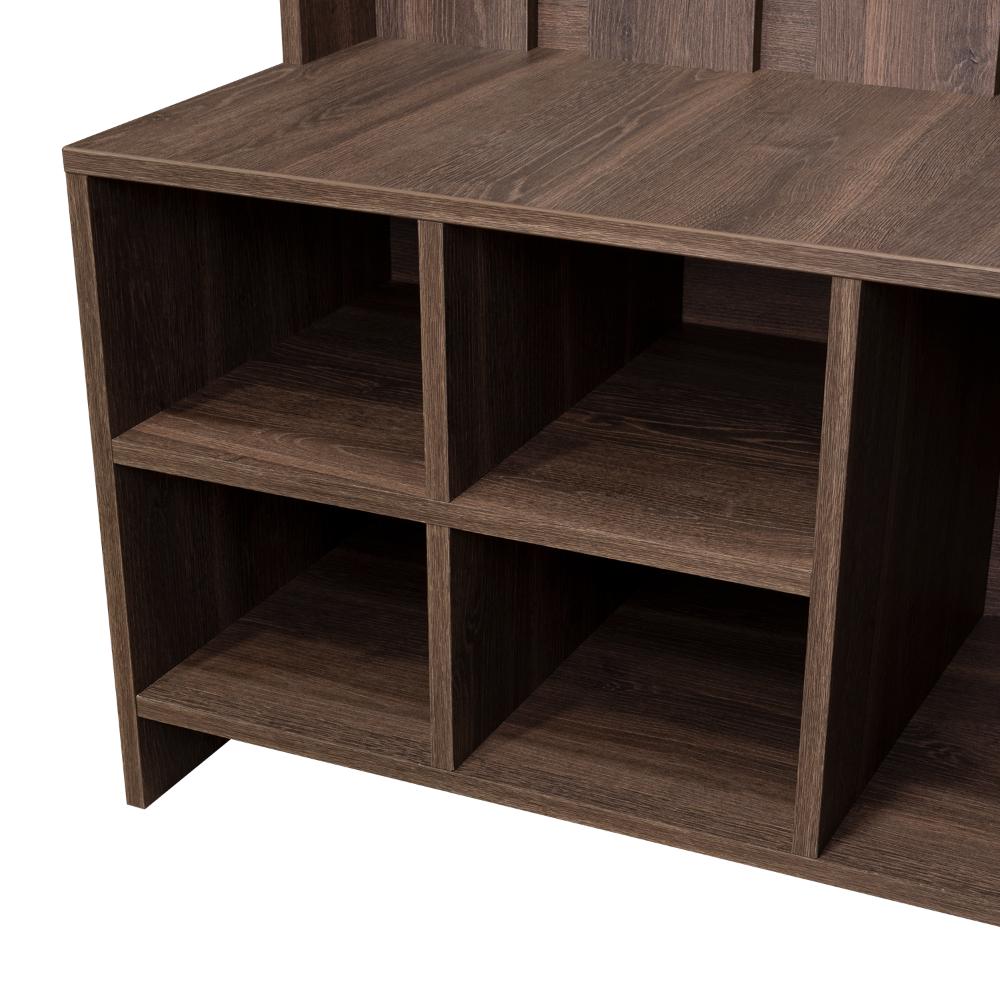 Mueble Auxiliar Zapatero Ascher, Avellana, Ideal Para Ubicar Bolsos Entre Otros