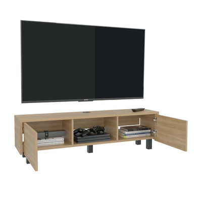 Mesa para TV Flotante Gleid, Fresno Europeo, con Dos Puertas Abatibles