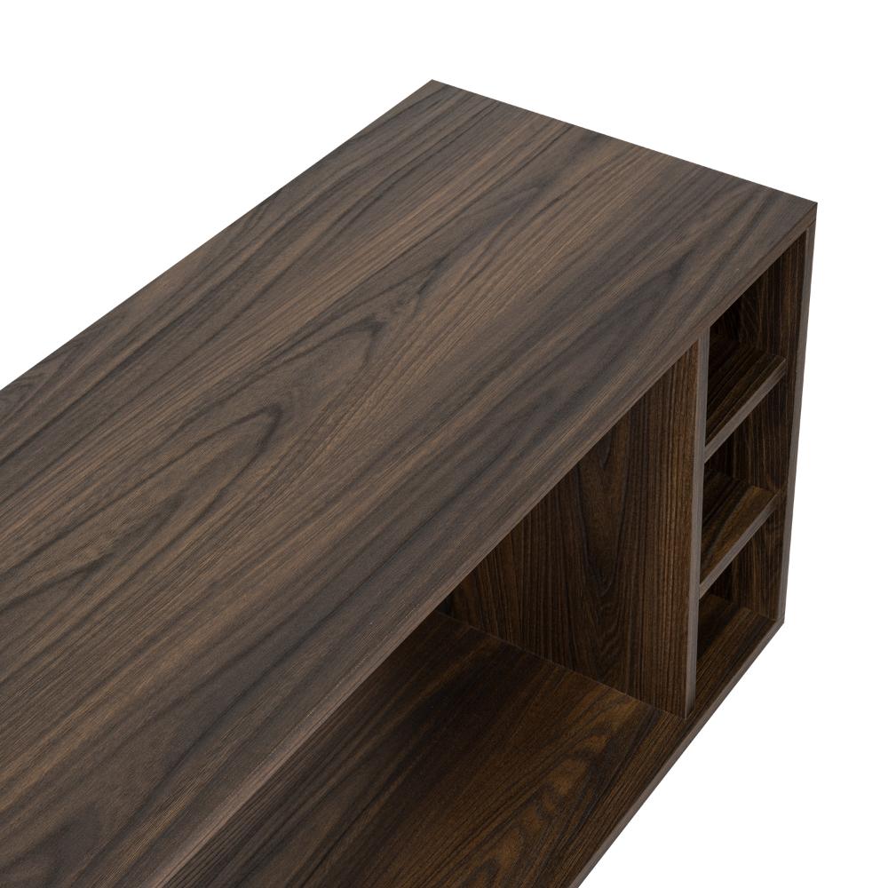 Mesa para TV Sunta, Nogal Europeo, Con amplios espacios para ubicar dispositivos de entretenimiento 70"