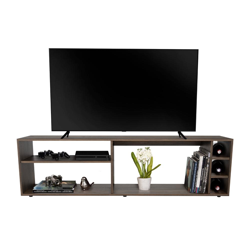 Mesa para TV Sunta, Nogal Europeo, Con amplios espacios para ubicar dispositivos de entretenimiento 70"