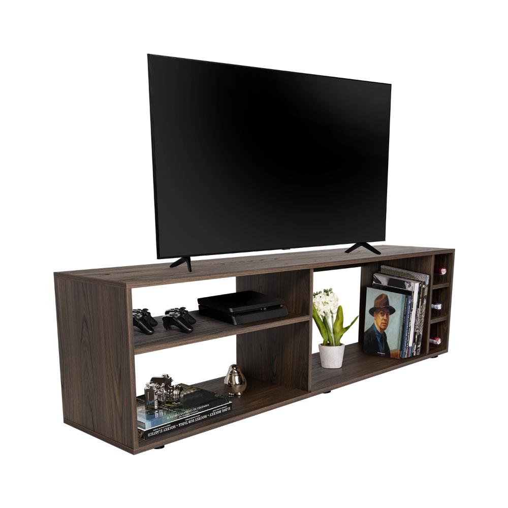 Mesa para TV Sunta, Nogal Europeo, Con amplios espacios para ubicar dispositivos de entretenimiento 70"